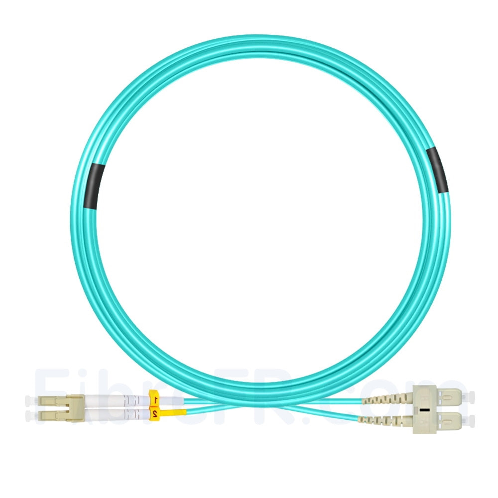 JARRETIÈRE FIBRE OPTIQUE LC - SC OM3 DUPLEX 50/125 10M