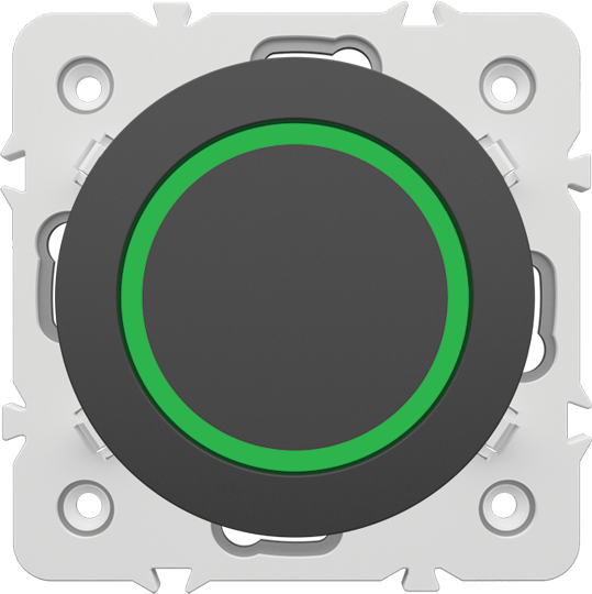 POUSSOIR ROND LUNIMEUX LED REF 10815 GRIS FONCE . OMEGA