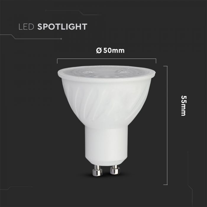Projecteur en plastique ondulé VT-227 6,5 W GU10 Puce Samsung 4 000 K 38 pi de diamètre