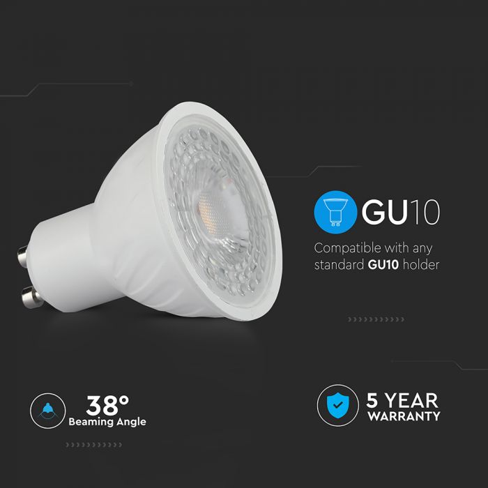 Projecteur en plastique ondulé VT-227 6,5 W GU10 Puce Samsung 4 000 K 38 pi de diamètre