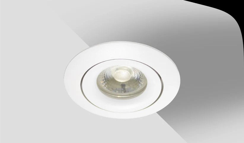 SUPPORT SPOT ROND BLANC ORIENTABLE EN ALUMINIUM