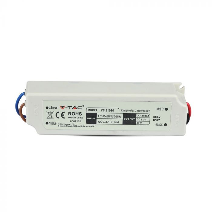 VT-22061 ALIMENTATION LED 60W PLASTIQUE MINCE 12V IP67