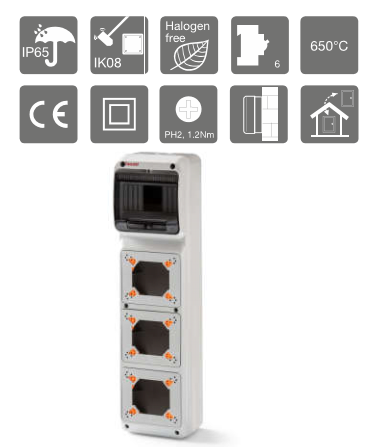 COFFRE BOITIER PREDECOUPE 6 MODULES