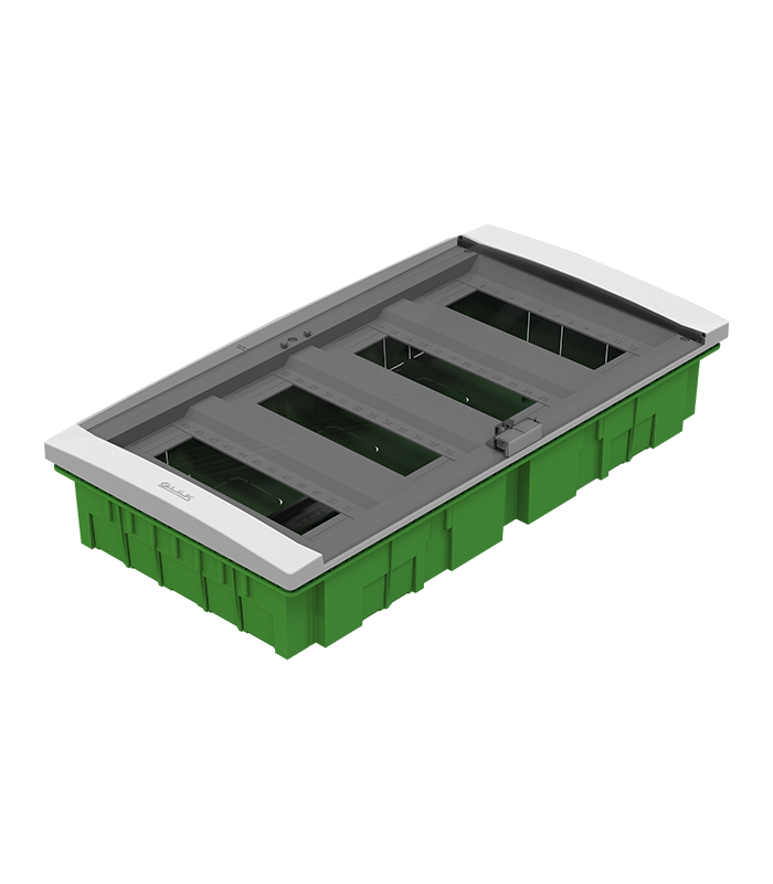 COFFRET ENCASTRE 52 MODULES+DISJONCTEUR D'ABONNE 2 FILS OU 4 FILS PORTE FUMEE. L.A.P
