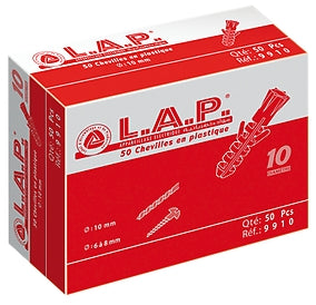 BOITE CHEVILLE EN PLASTIQUE 10MM . LAP