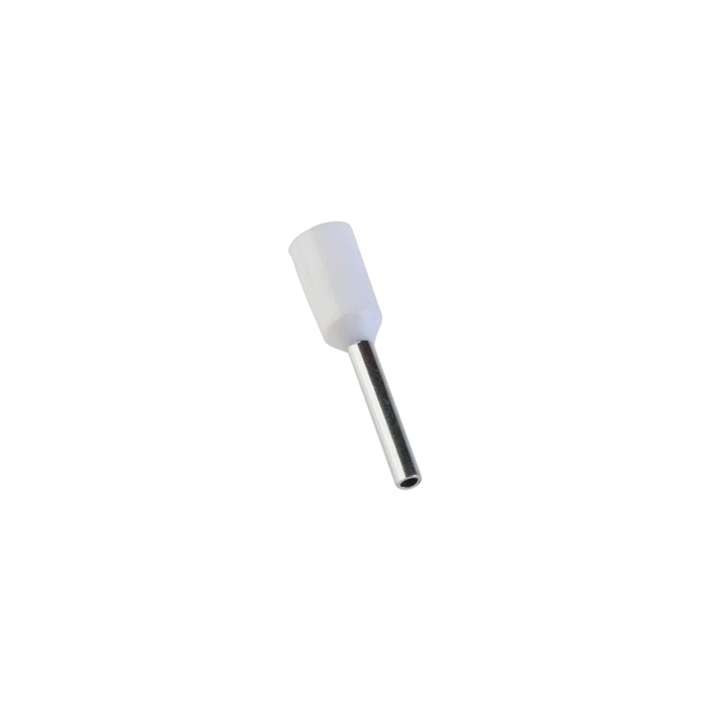Sachet de 100 pièces Embouts de câblage pour fil souple section 0,5mm² - Blanc - Collerette isolante -