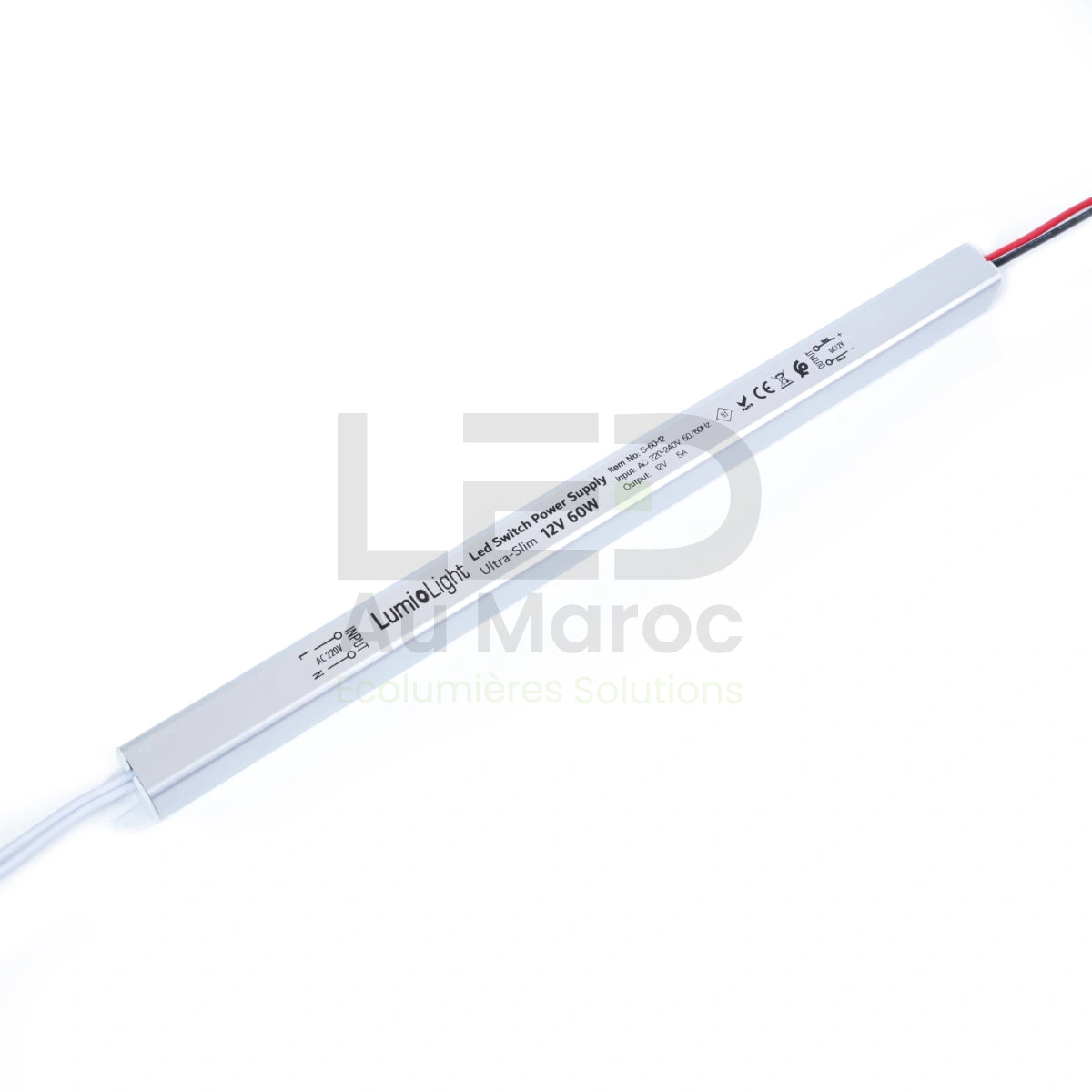 TRANSFORMATEUR 60W 12V FORME TUBE