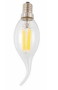 LAMPE FLAMME LED CLAIRE C37-2C 7W. SAVYALIGHT