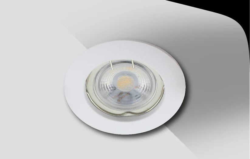 SUPPORT SPOT ROND FIXE BLANC EN ALUMINIUM