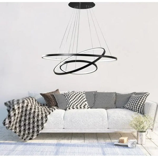 LUSTRE LUMINIAIRE LED 3 CERCLES ALUMINIUM