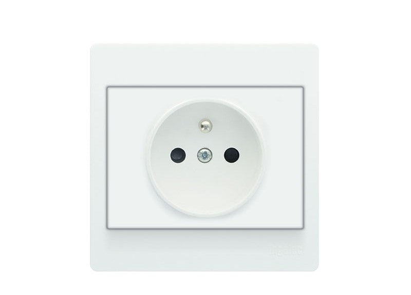 PRISE 2P+T COULEUR MARRON / BLANC . INGELEC