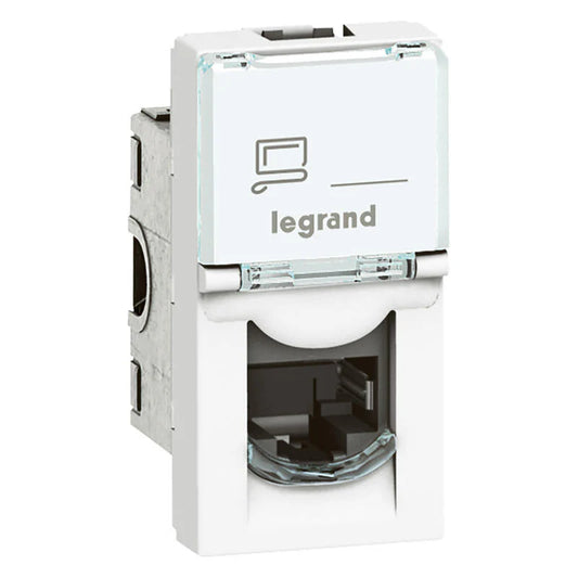 Prise RJ45 catégorie6 UTP Mosaic 1 module [ 76561 ] - blanc . LEGRAND