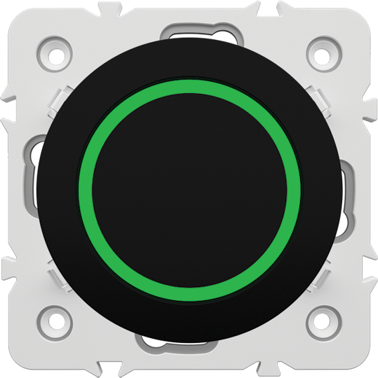 POUSSOIR ROND LUNIMEUX LED REF 10815 NOIR . OMEGA