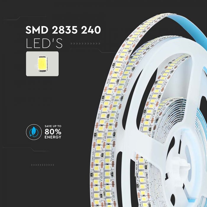 RUBAN LED SMD2835 204 LED haute luminosité 12V/5M IP20 3000K