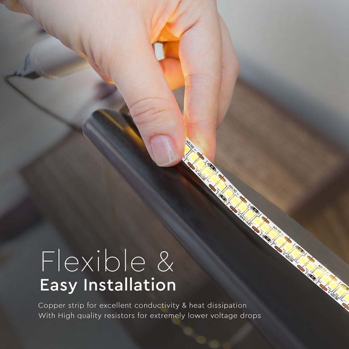 RUBAN LED SMD2835 204 LED haute luminosité 12V/5M IP20 3000K