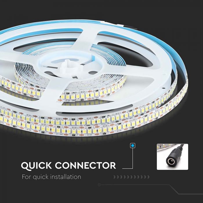 RUBAN LED SMD2835 204 LED haute luminosité 12V/5M IP20 3000K