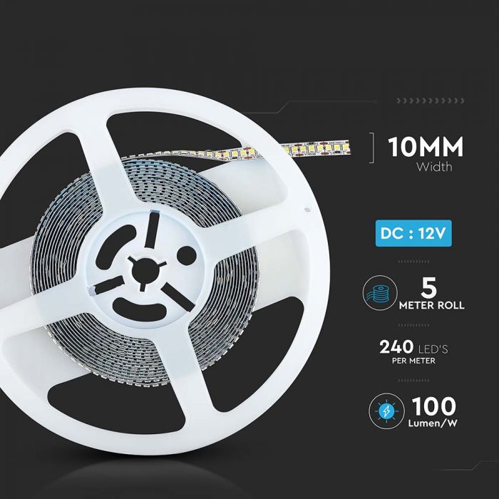 RUBAN LED SMD2835 204 LED haute luminosité 12V/5M IP20 3000K