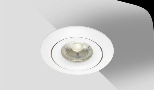 SUPPORT SPOT ROND BLANC ORIENTABLE EN ALUMINIUM