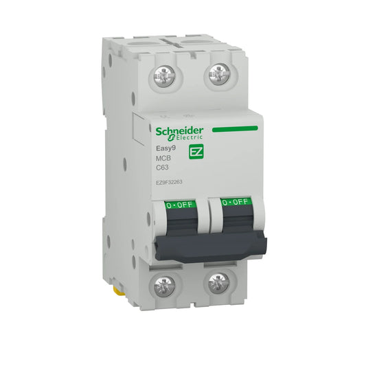 DISJONCTEUR S/R BIPOLAIRE 2 POLE 63A . EASY9 [ EZ9F32263 ] . SCHNEIDER