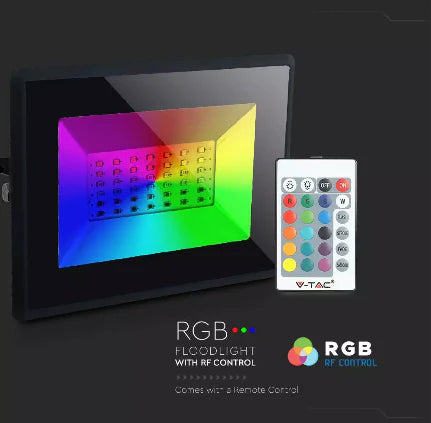 PROJECTEUR LED DIMMABLE RGB 30W + TELECOMMANDE . V-TAC