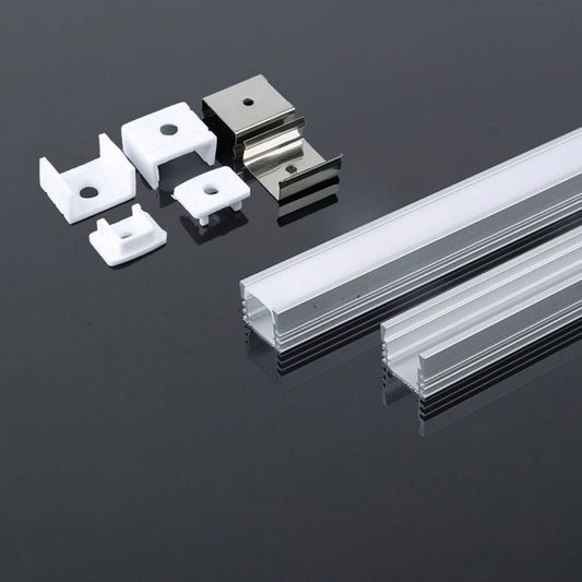 KIT DE MONTAGE VT-8116 AVEC DIFFUSEUR POUR BANDE LED SURFACE 2000X17.4X12.1MM ARGENT