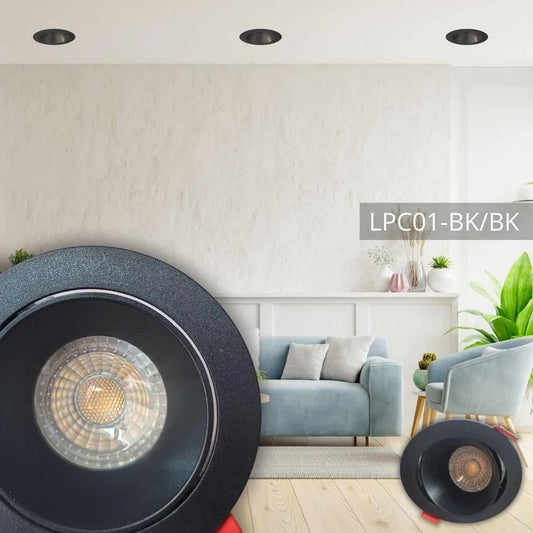 Support de spot rond 85*30mm BK+Matt BK LUMIN LPC01
