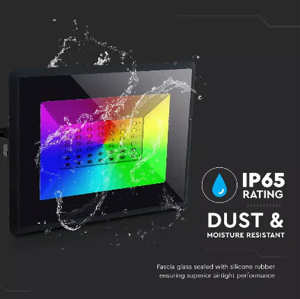PROJECTEUR LED DIMMABLE RGB 50W + TELECOMMANDE . V-TAC