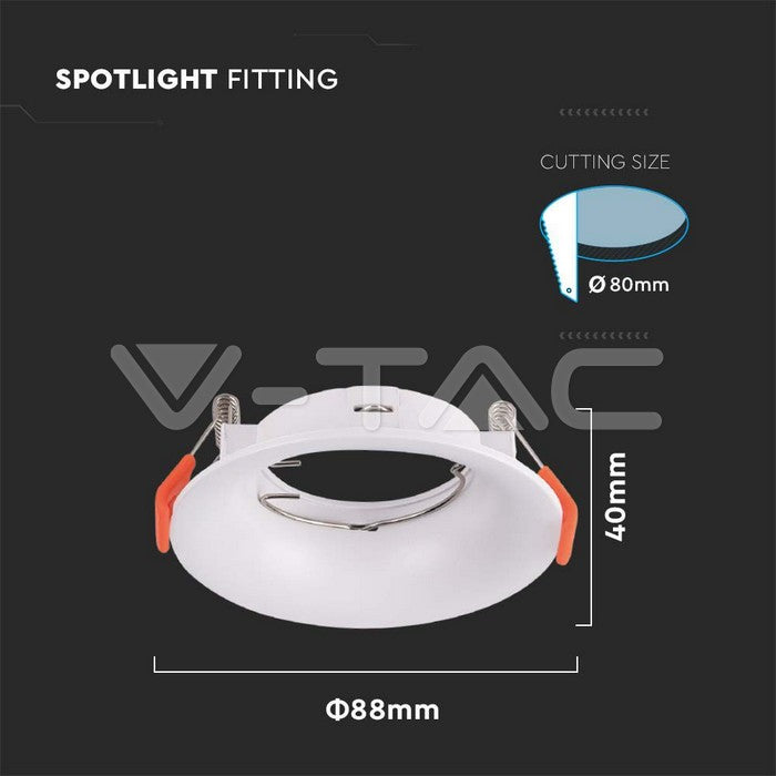 SPOT ENCASTRER RONDE GU10 COULEUR BLANC VTAC