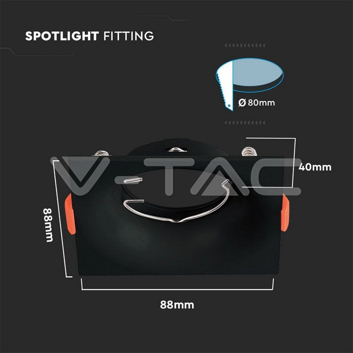 SPOT ENCASTRER GU10 COULEUR NOIR VTAC