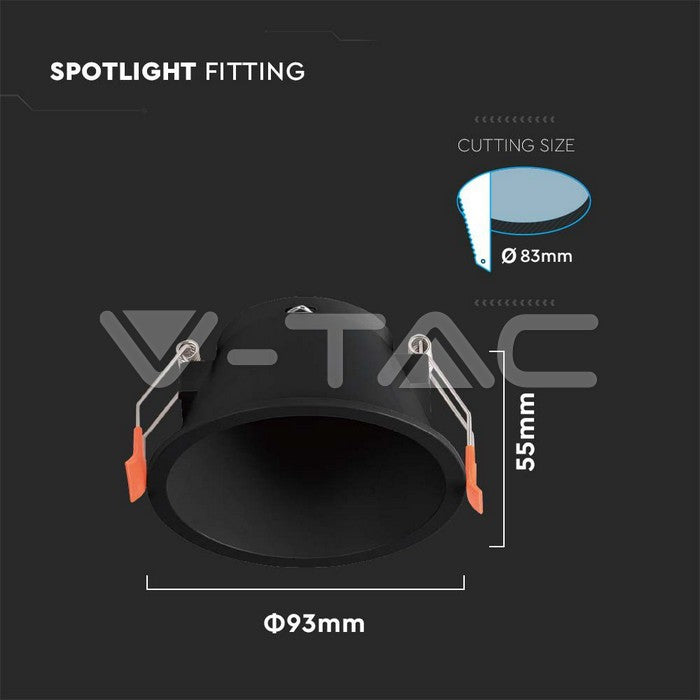 SPOT ENCASTRER RONDE GU10 COULEUR NOIR VTAC