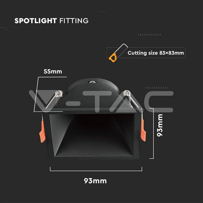 SPOT ENCASTRER GU10 COULEUR NOIR VTAC