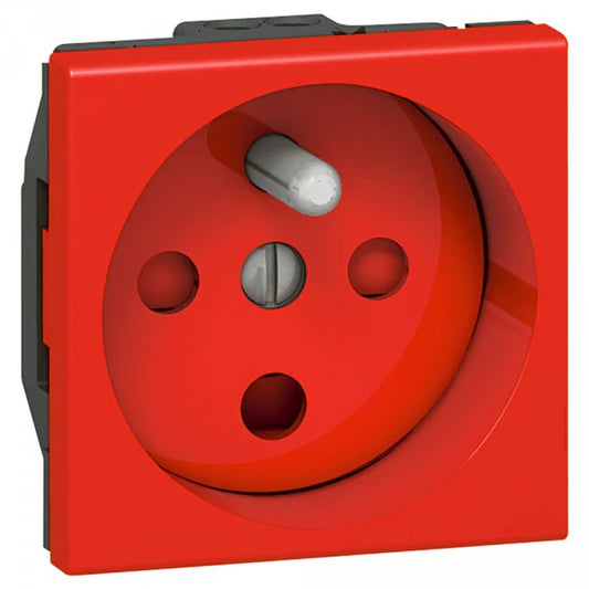 Prise de courant 2P+T détrompage Surface Mosaic 2 modules [ 278114L ] - ROUGE . LEGRAND