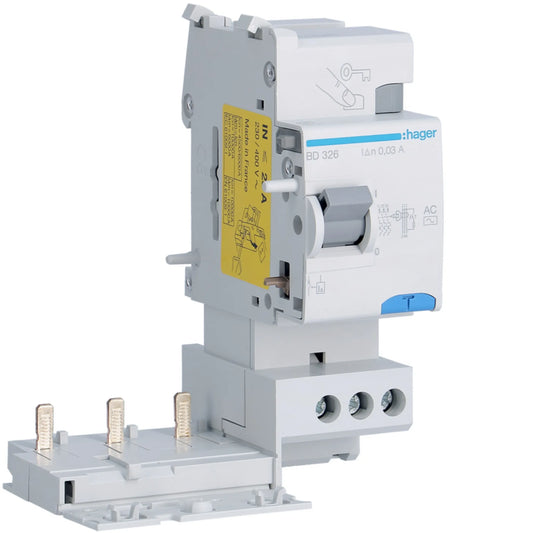 BLOC VIGI DIFFERENTIEL 25A 30mA 3P  BD326 . HAGER