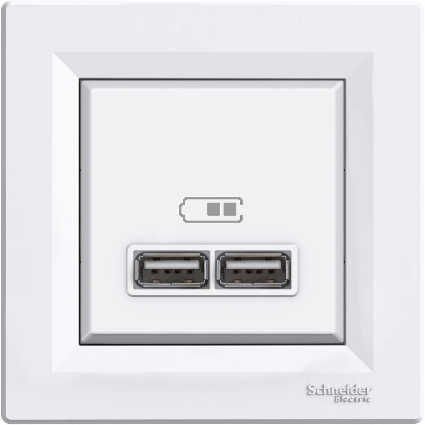 PRISE USB DOUBLE ASFORA BLANC . SCHNEIDER