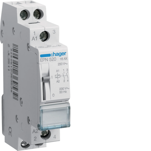 TELERUPTEUR 2F 230V 16A 1 MODULE  ( EPN520 ) . HAGER