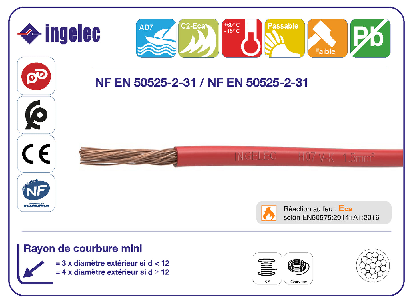 ML. CABLE SOUPLE 185MM. NEX - ING
