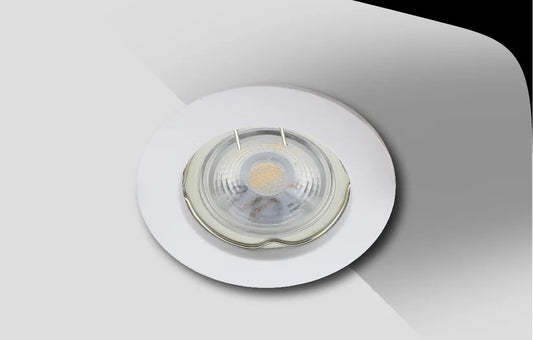 SUPPORT SPOT ROND FIXE BLANC EN ALUMINIUM
