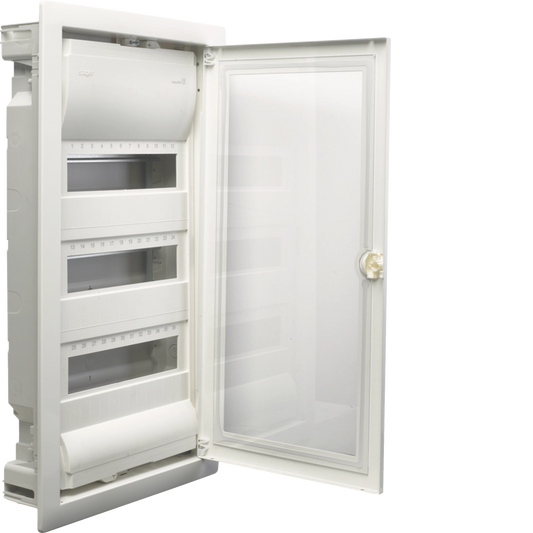 COFFRET ENCASTRE 36 MODULE PORTE FUMEE. HAGER