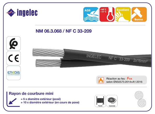 ML.CABLE TORSADE 2*16MM . INGELEC