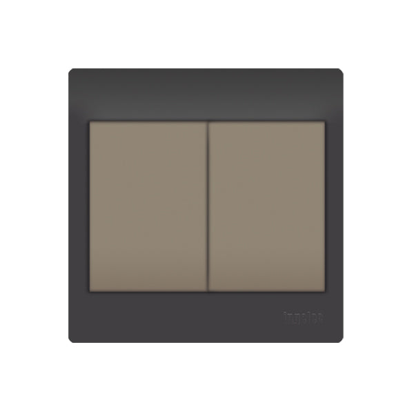 INTERRRUPTEUR VA ET VIENT DOUBLE ALLUMAGE COULEUR BLANC / MARRON 5442/20 . INGELEC