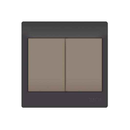 INTERRRUPTEUR DOUBLE ALLUMAGE COULEUR BLANC / MARRON 5442/10 . INGELEC