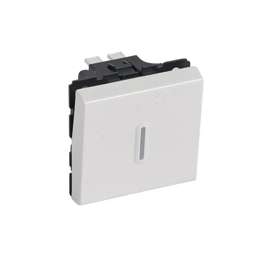 poussoir inverseur Mosaic Easy-Led 6A 250V A VOYANT~ 2 modules [ 77042 ] - blanc . LEGRAND