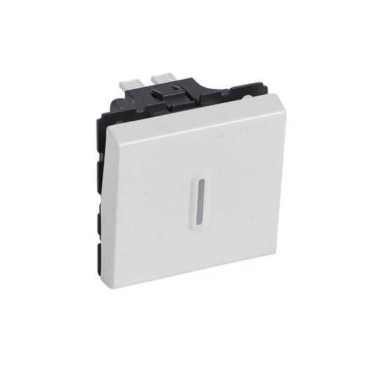 poussoir inverseur Mosaic Easy-Led 6A 250V A VOYANT~ 2 modules [ 77042 ] - blanc . LEGRAND