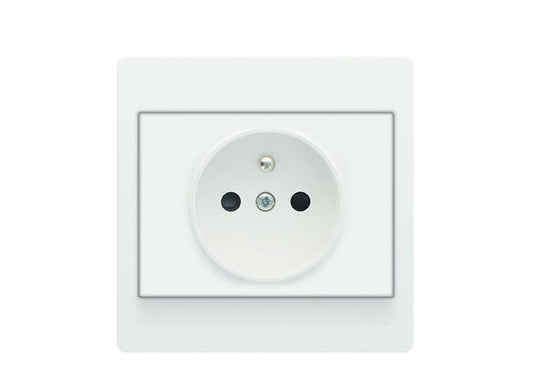 PRISE  2P+T COULEUR MARRON / BLANC . INGELEC