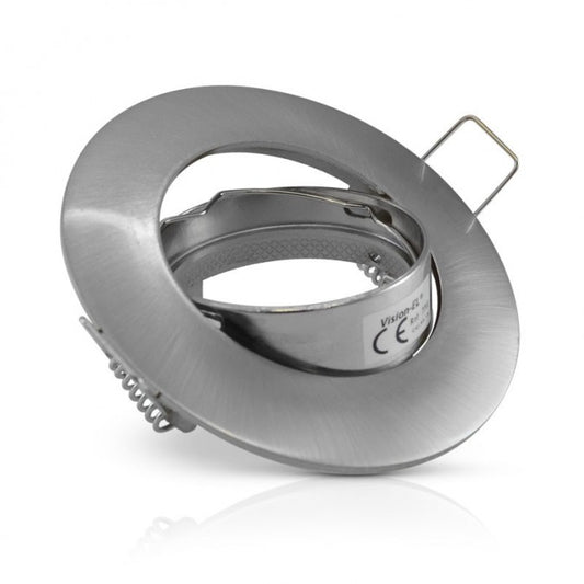 Support de spot Rond Orientable Alu brossé Ø92mm