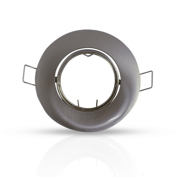 Support de spot Rond Orientable Alu brossé Ø92mm